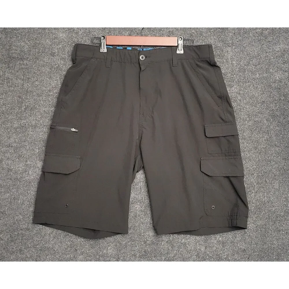 Iron Co Mens Set of 2 Cargo Shorts Utility Pockets Outdoor Casual Black Blue 36